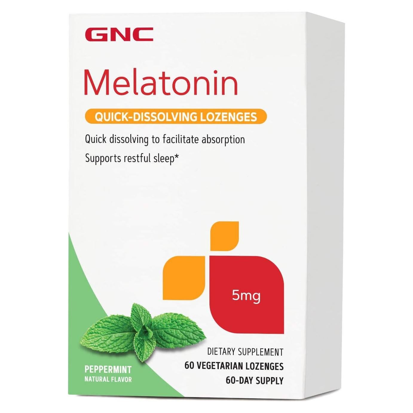 GNC Melatonina 5 mg Pastillas Disolución Rápida Menta 60 Uds
