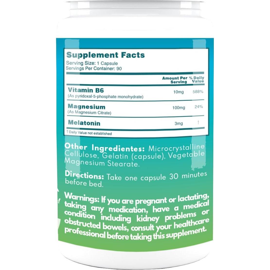 Suplemento de Melatonina 3mg VAL Mg Experts con B6 y Magnesio