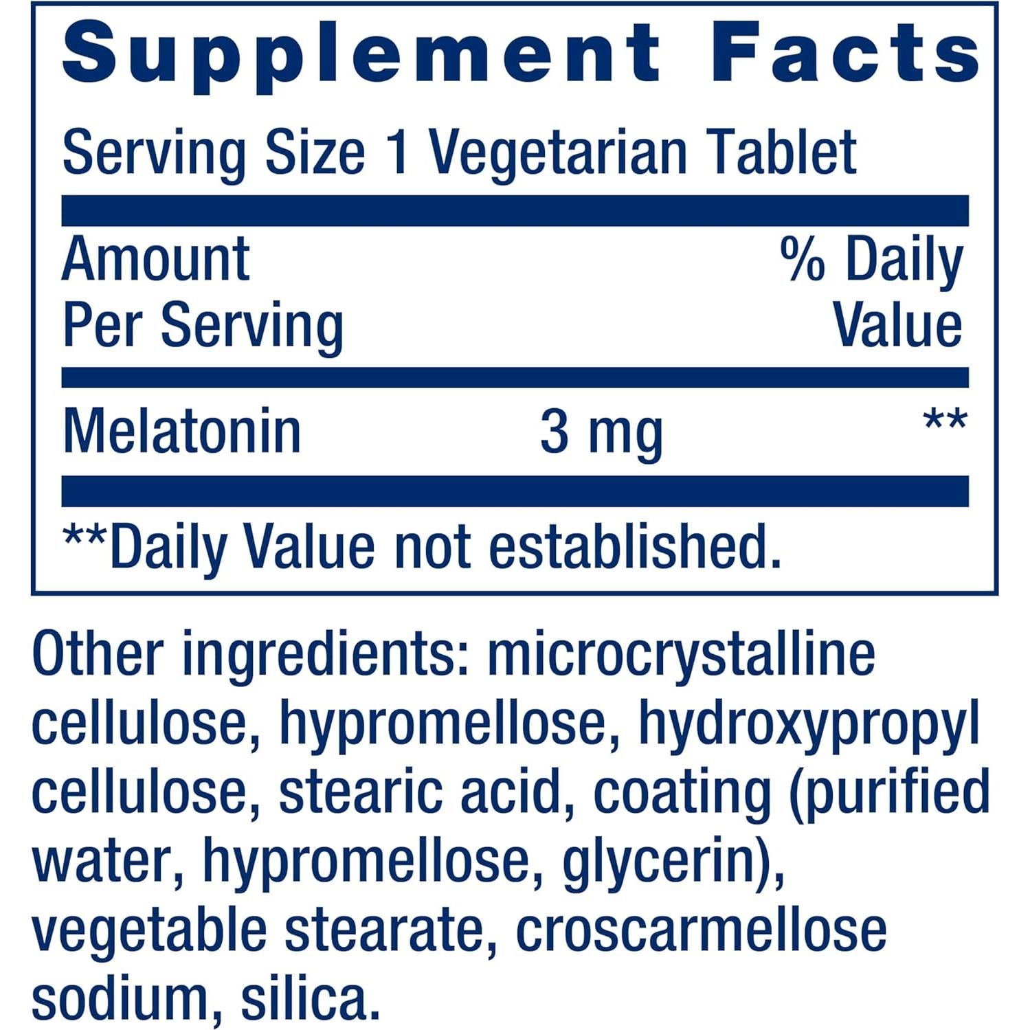 Melatonina 3 mg Life Extension 60 Tabletas Vegetarianas