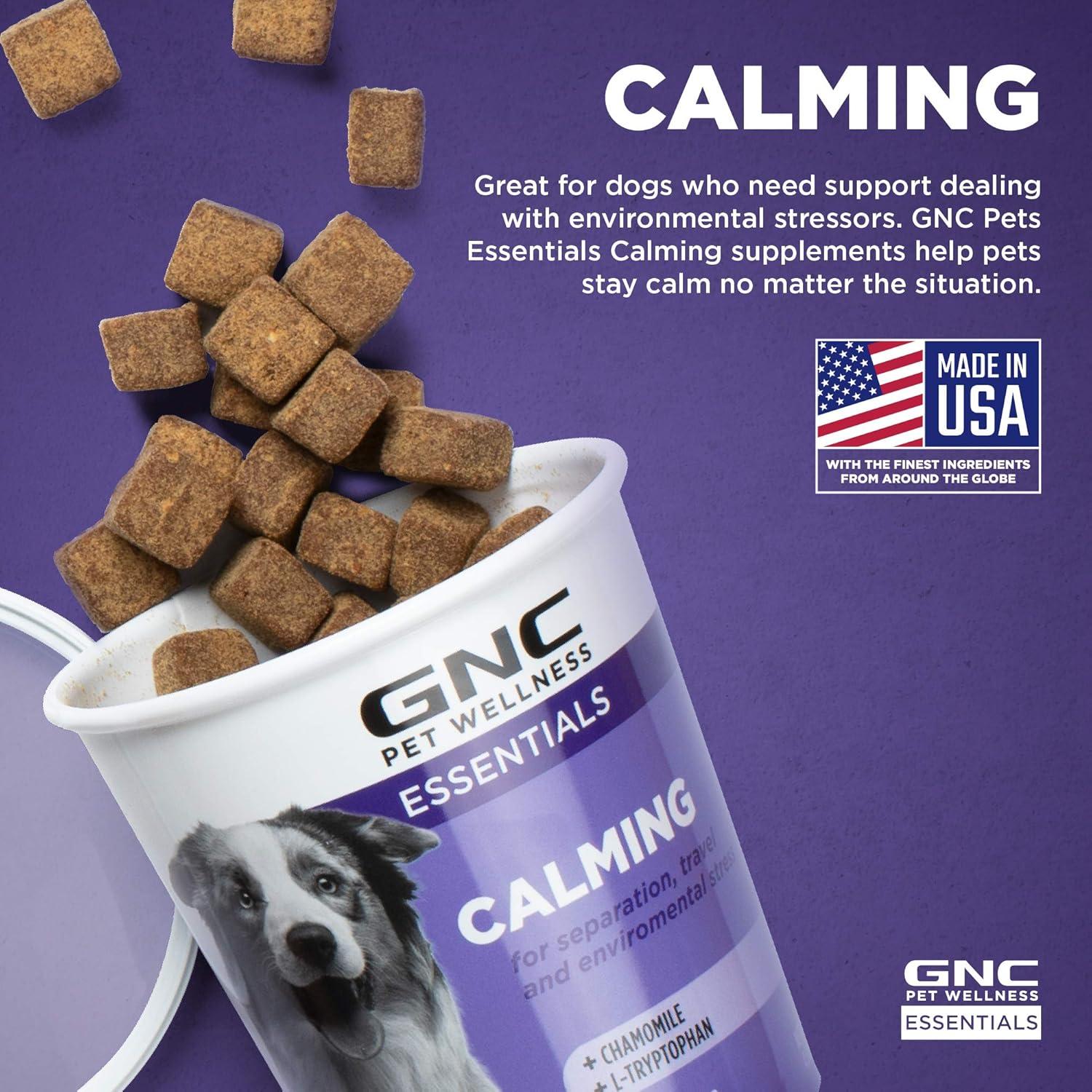 Suplemento Calmante GNC Pets para Perros - 60 Golosinas Sabor Tocino