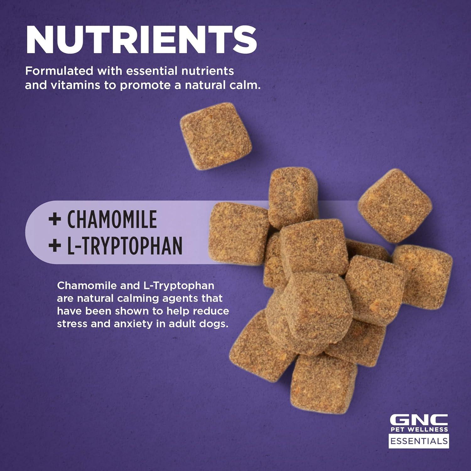 Suplemento Calmante GNC Pets para Perros - 60 Golosinas Sabor Tocino