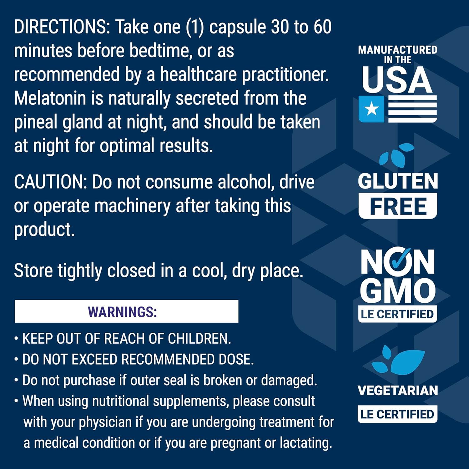 Life Extension Melatonin, 3 mg, Optimal Sleep Support, Healthy circadian Rhythms, Cellular Defense, Gluten-Free, Non-GMO, Vegetarian, 60 Capsules