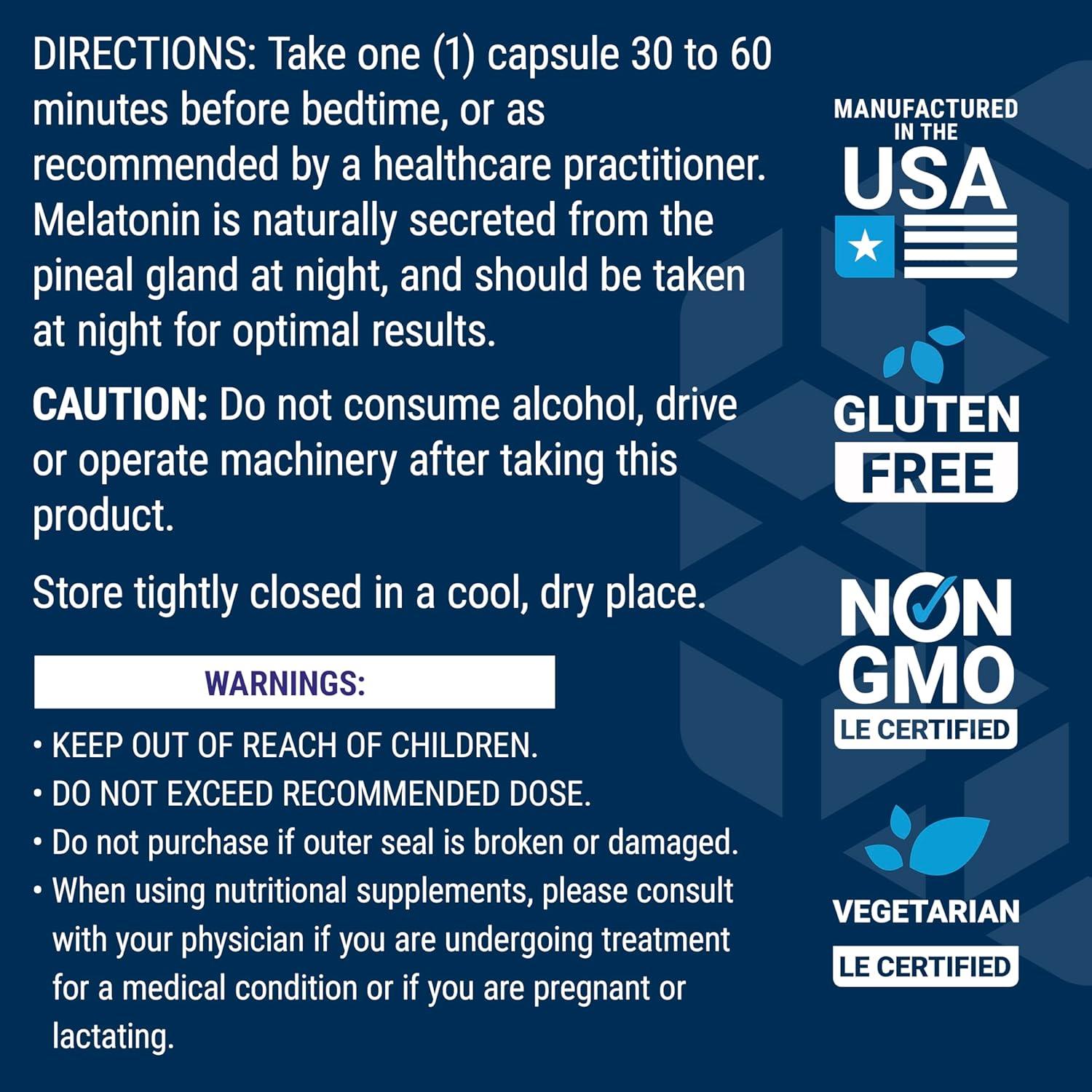 Melatonina Life Extension 500 mcg 200 Cápsulas Vegetarianas