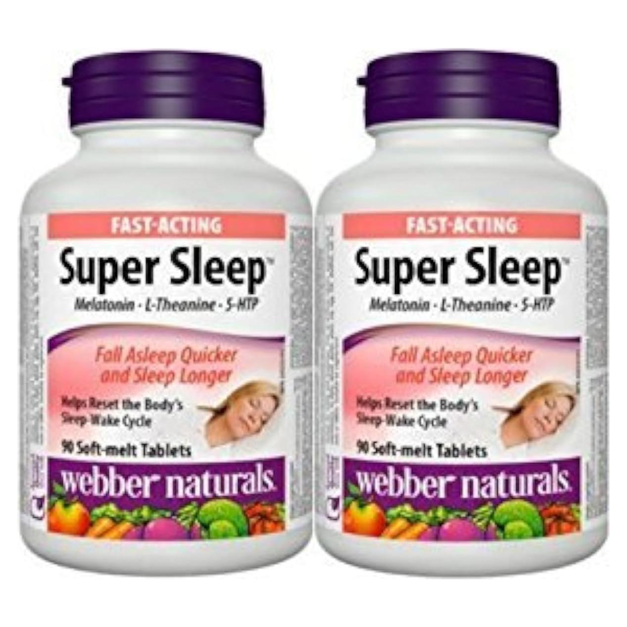 Melatonina Plus L-Theanina y 5-HTP Webber Naturals 90 tabletas