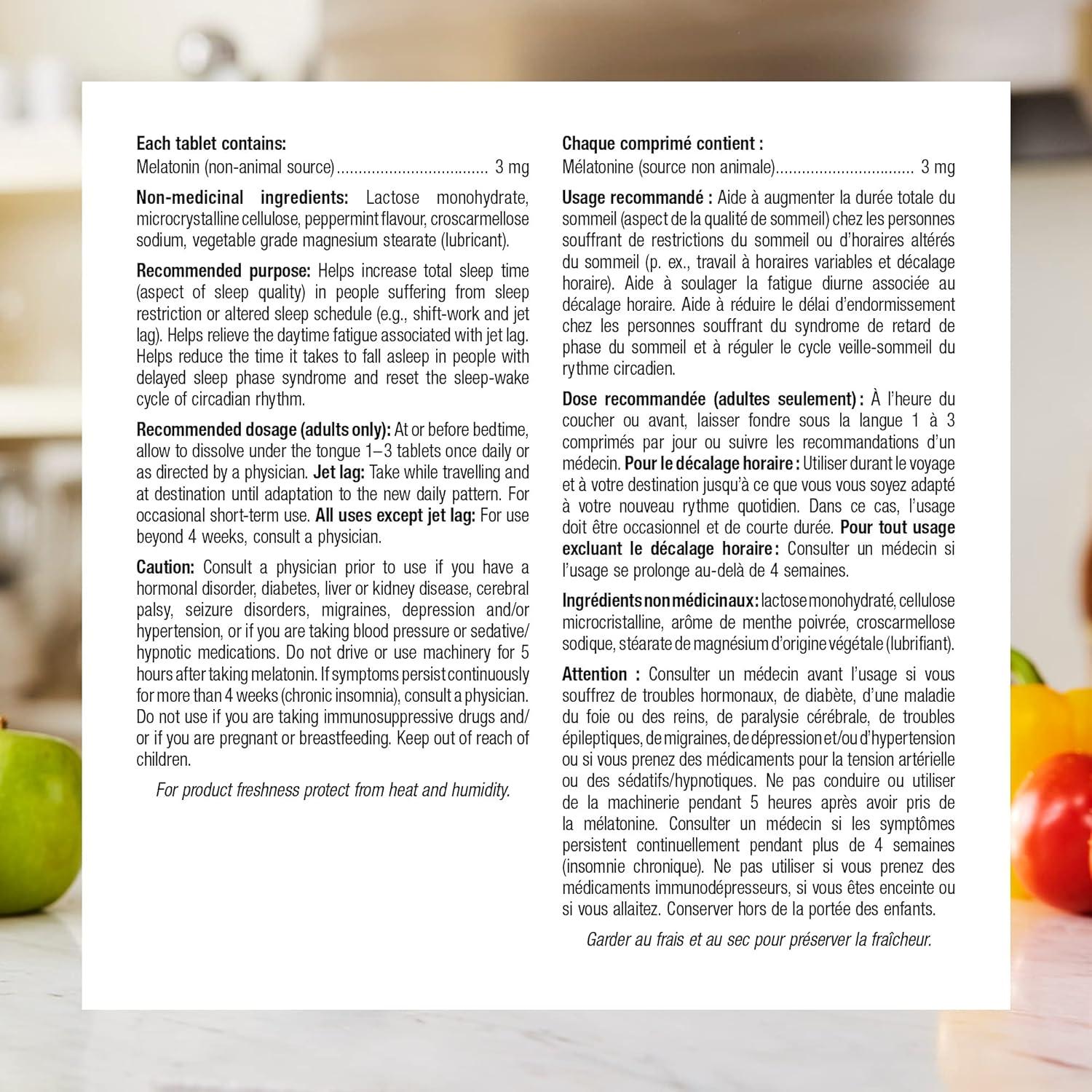 Melatonina 3 mg Webber Naturals 90 Tabletas Sublinguales