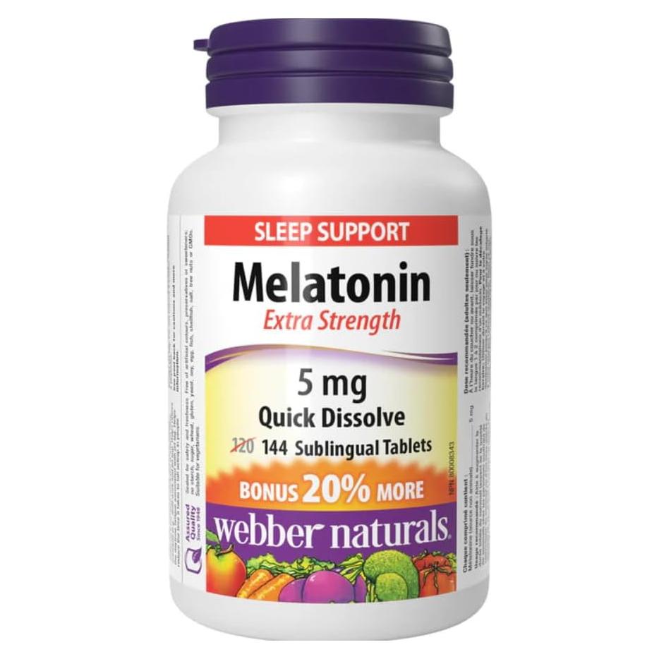 Melatonina Sublingual Webber Naturals 5 mg 144 Tabletas