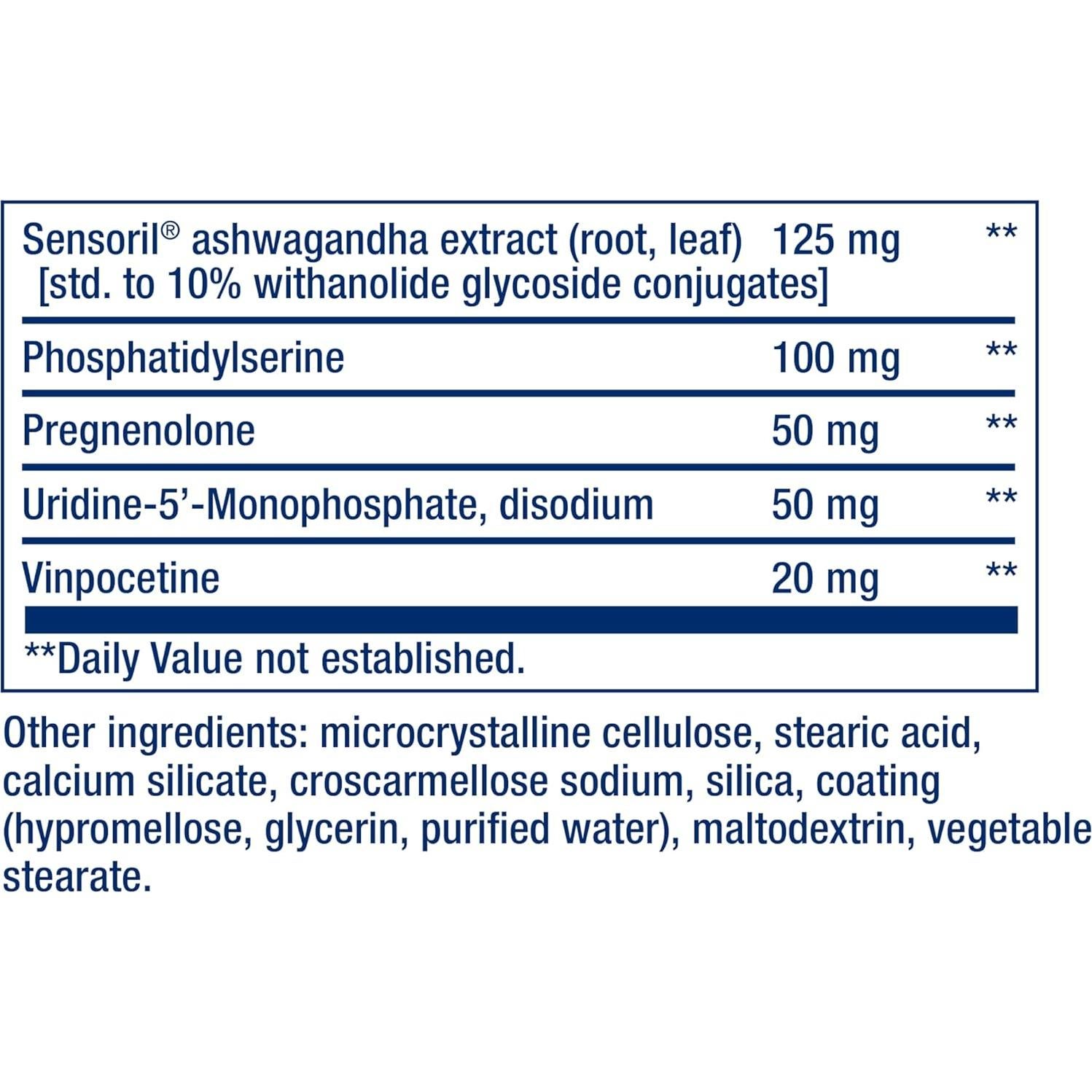 Suplemento Cognitex Elite Pregnenolona Life Extension - 60 Tabletas Vegetarianas para Memoria y Enfoque