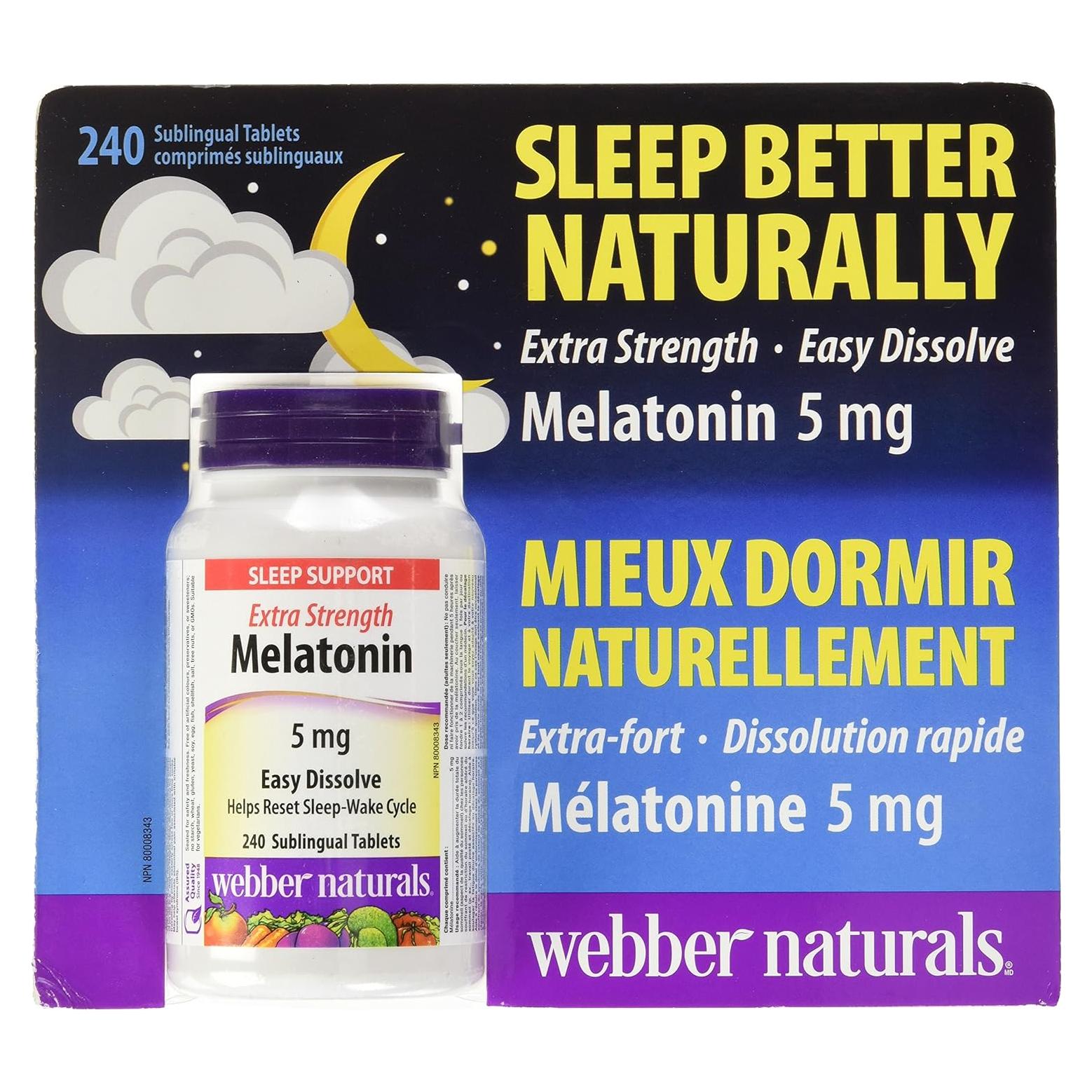 Tabletas de Melatonina Webber Naturals 5 mg - 240 Unidades