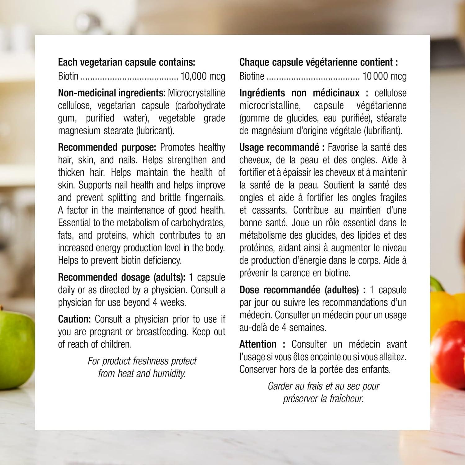 Biotina Webber Naturals 10,000 mcg 120 Cápsulas