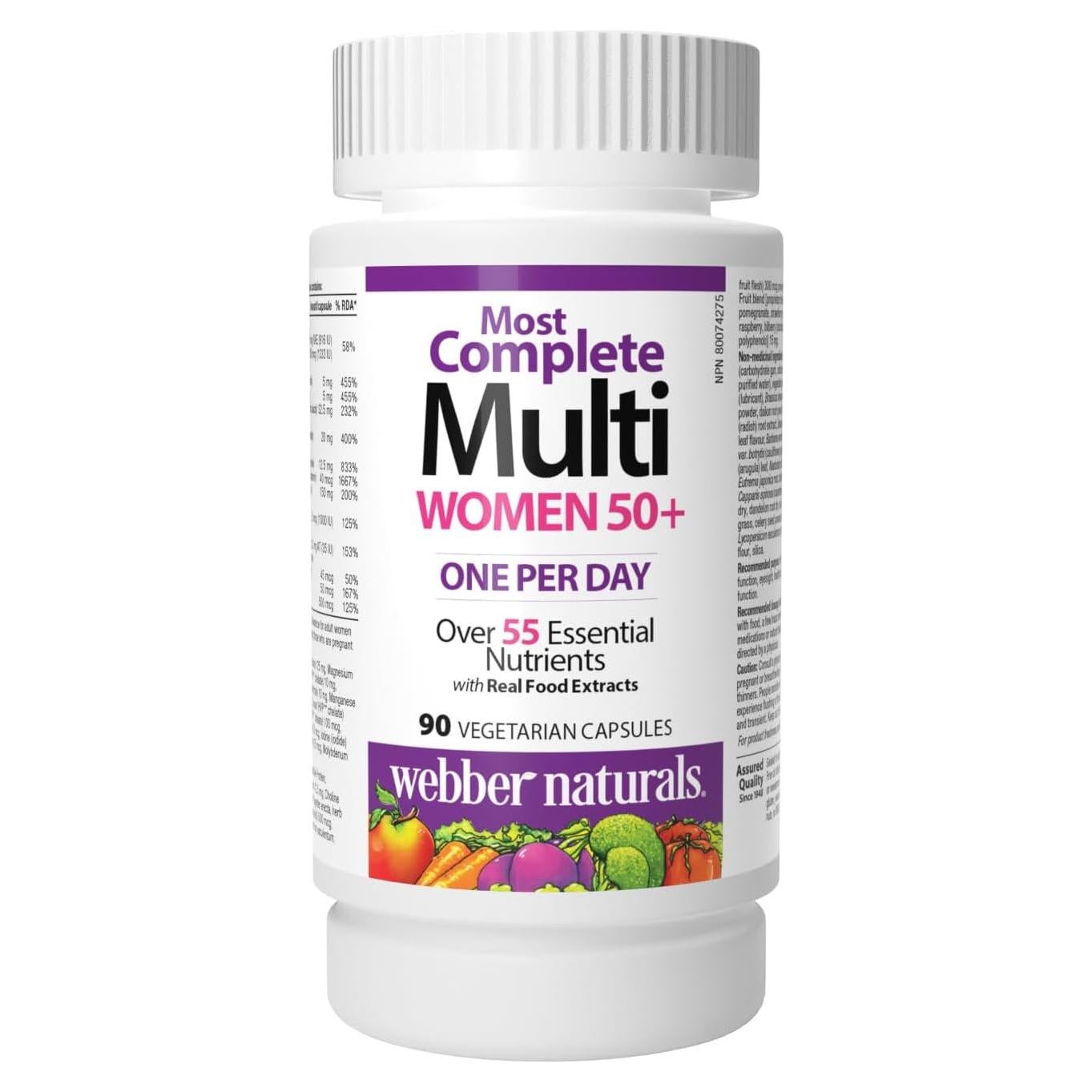 Webber Naturals Multi Completo Mujeres 50+ 90 Cápsulas Vegetarianas