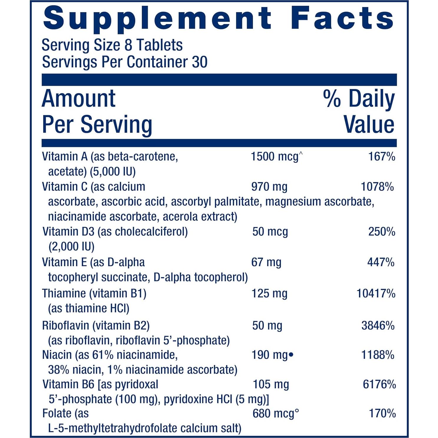 Tabletas de Mezcla Extensión de Vida 240 Tabletas Suplemento