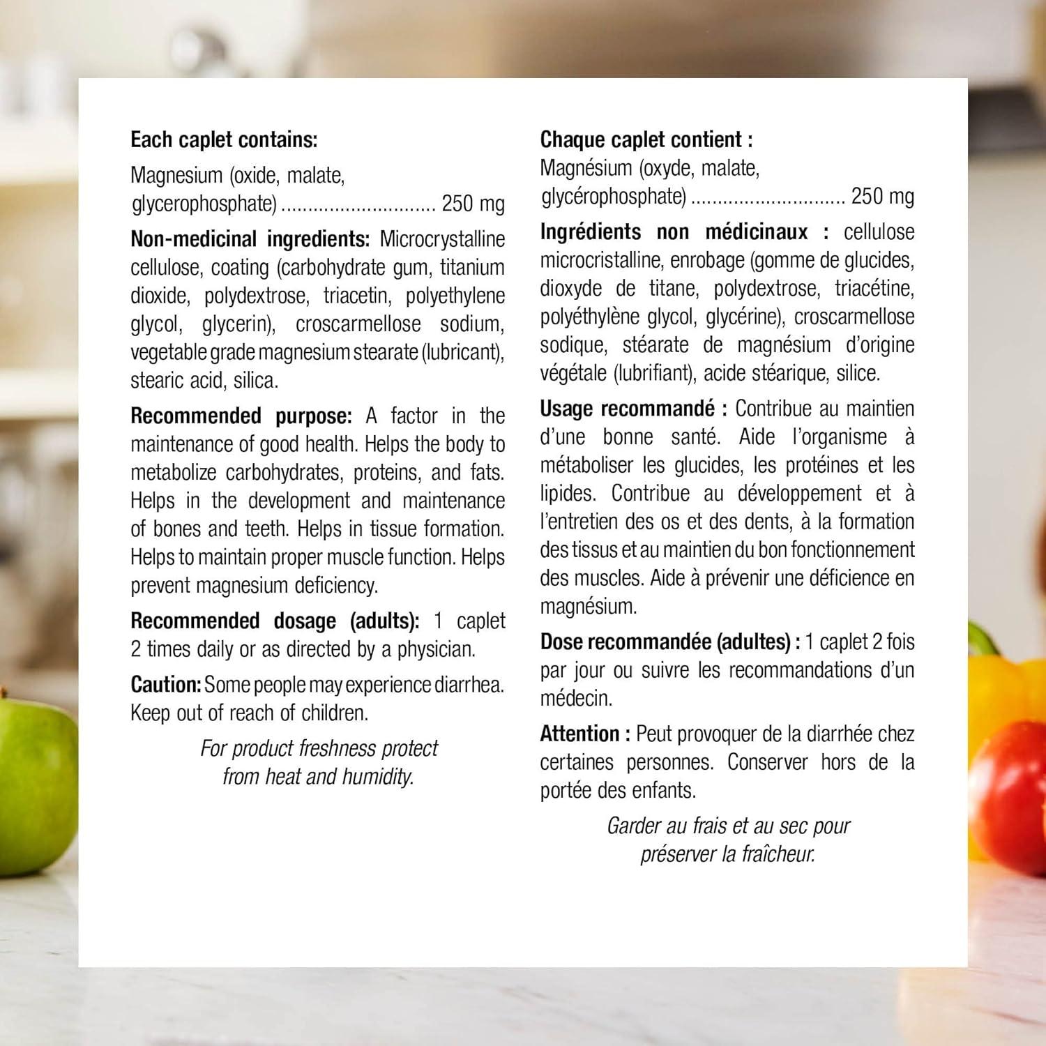 Suplemento de Magnesio Webber Naturals 250 mg 100 Comprimidos