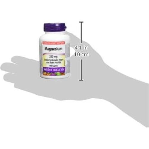 Suplemento de Magnesio Webber Naturals 250 mg 100 Comprimidos