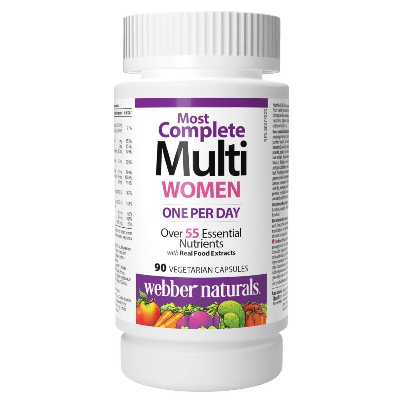 Multivitamínico Completo para Mujeres Webber Naturals 90 Cápsulas