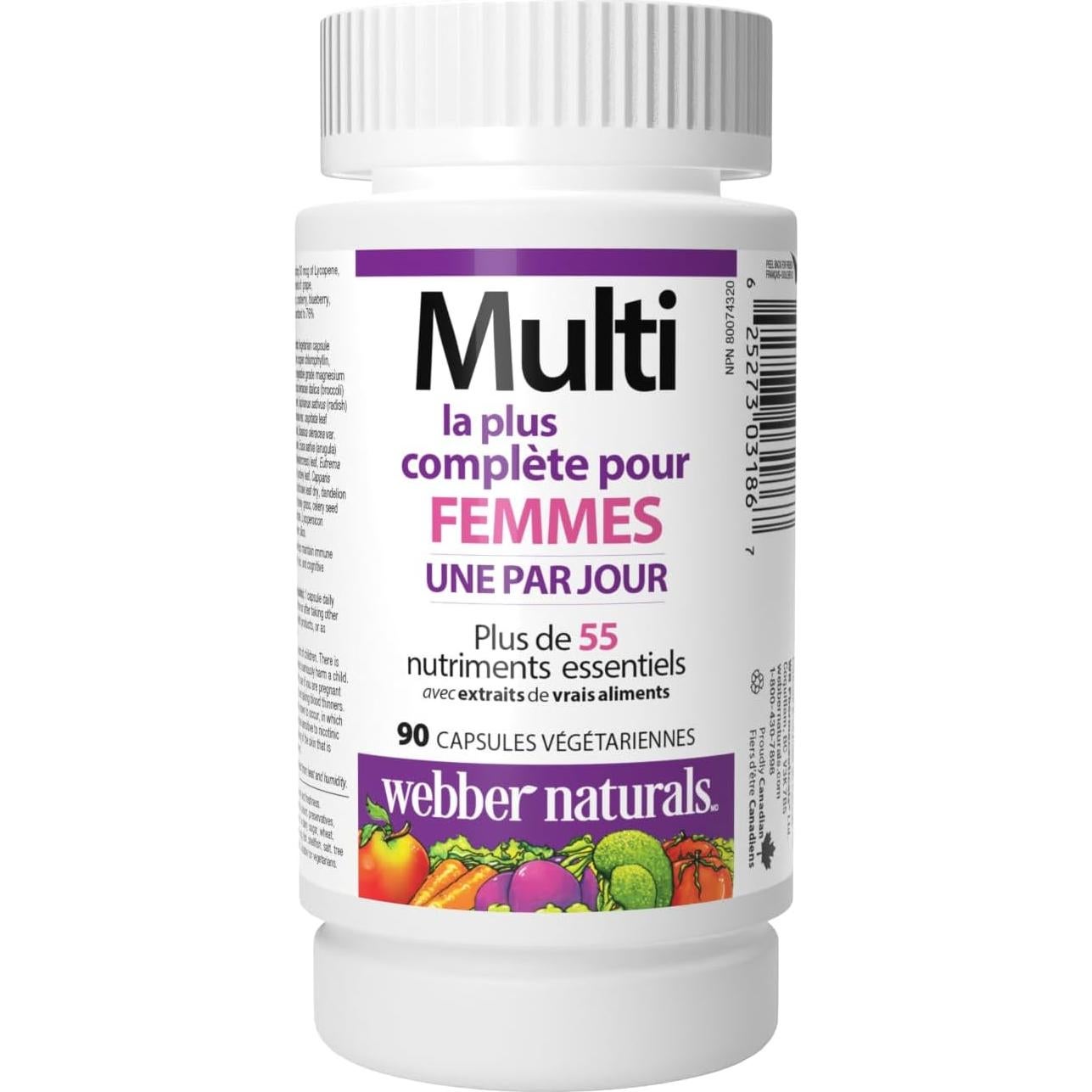 Multivitamínico Completo para Mujeres Webber Naturals 90 Cápsulas