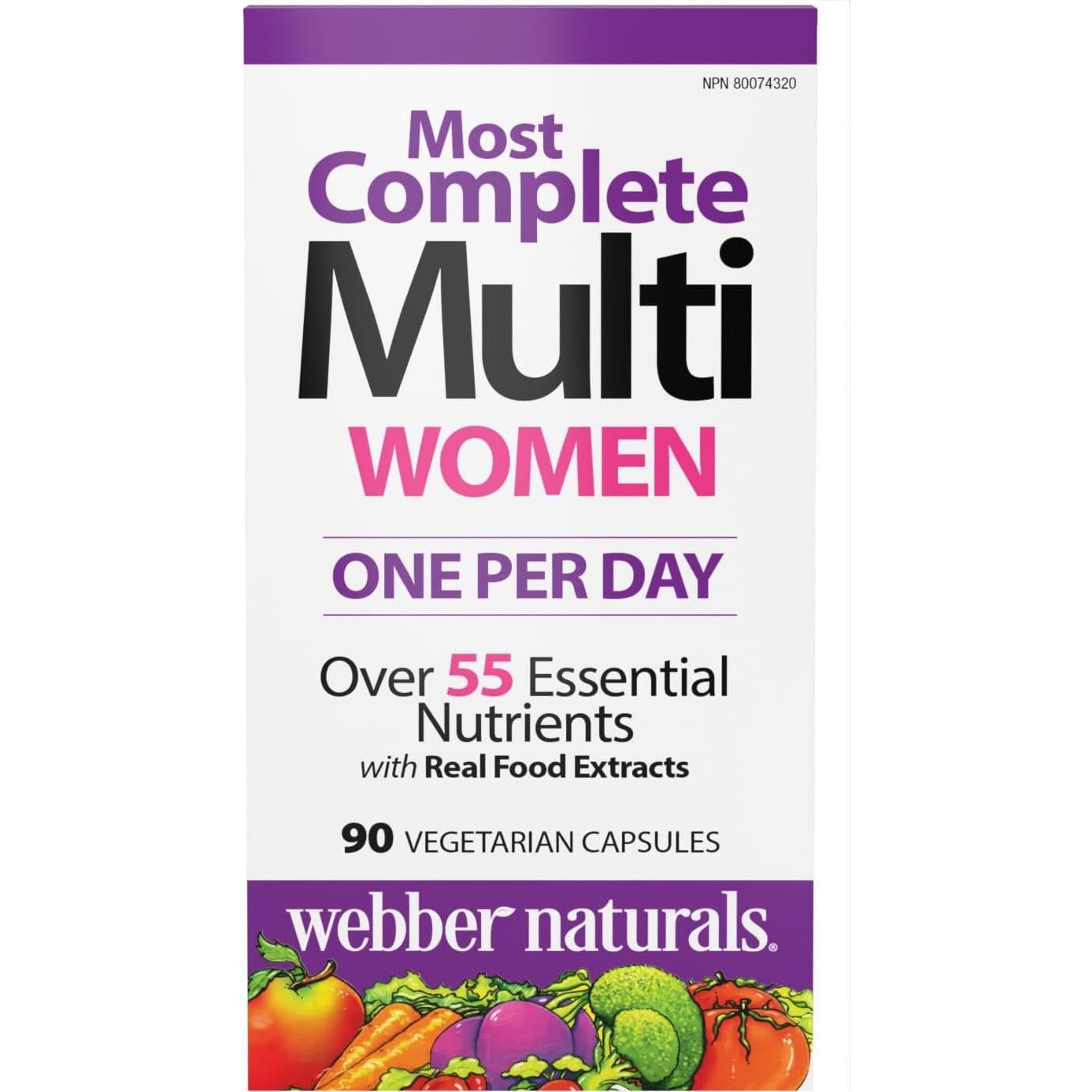 Multivitamínico Completo para Mujeres Webber Naturals 90 Cápsulas