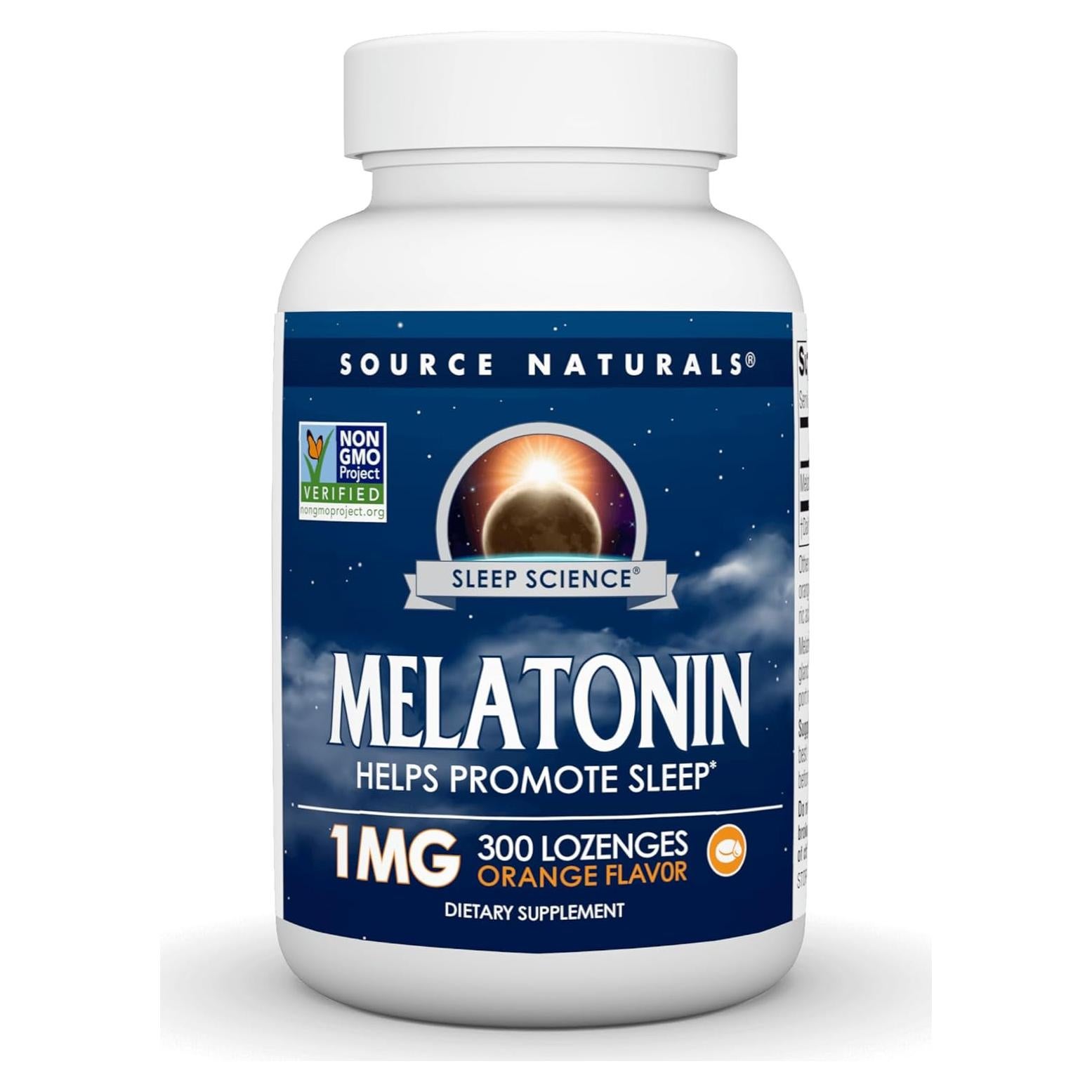Melatonina 1 mg Source Naturals - 300 Pastillas Naranja