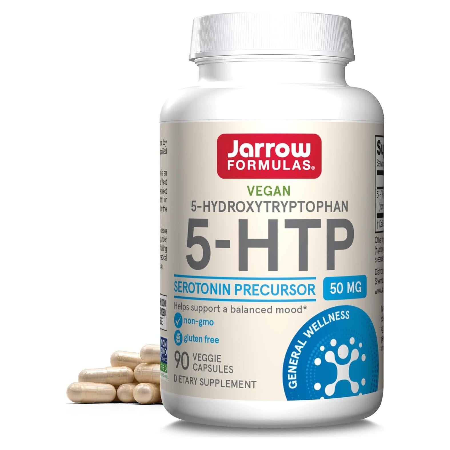 Suplemento 5-HTP Jarrow Formulas 100 mg 90 Cápsulas Veganas