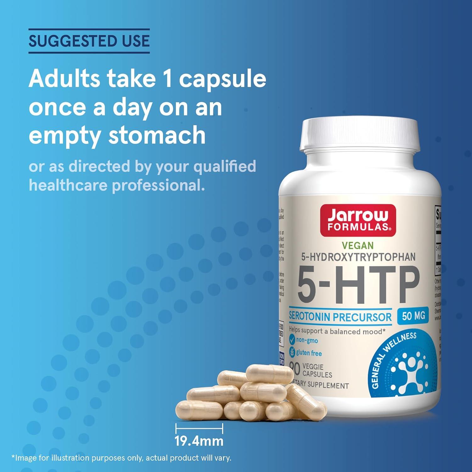 Suplemento 5-HTP Jarrow Formulas 100 mg 90 Cápsulas Veganas