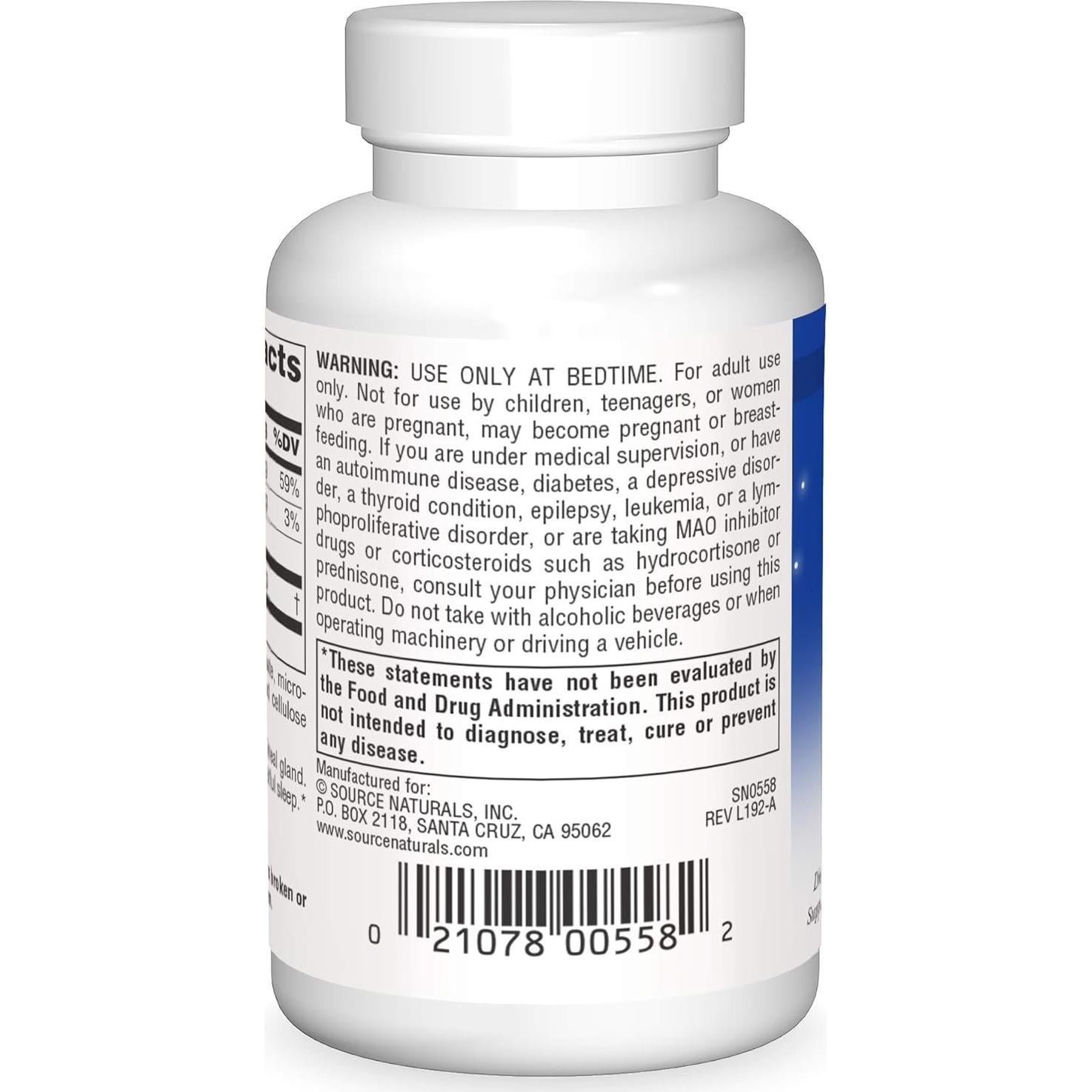 Melatonina 5 mg Source Naturals - 240 Tabletas para Sueño