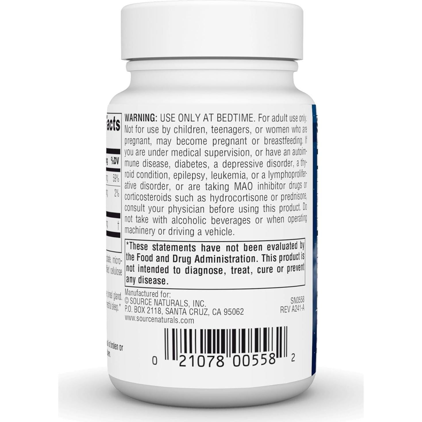 Melatonina 5 mg Source Naturals - 240 Tabletas para Sueño