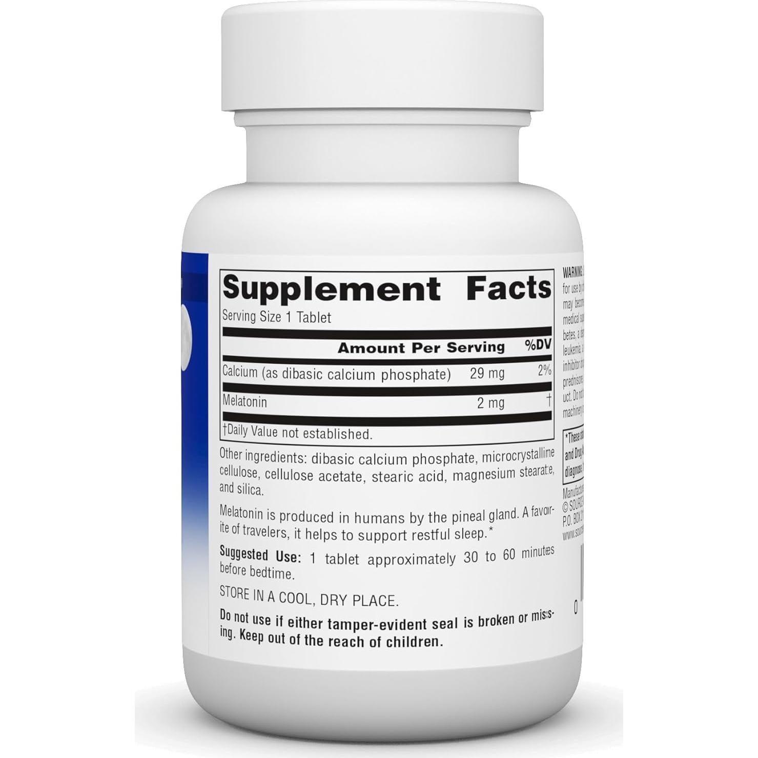 Melatonina Source Naturals 2 mg - 60 Tabletas Liberación Prolongada