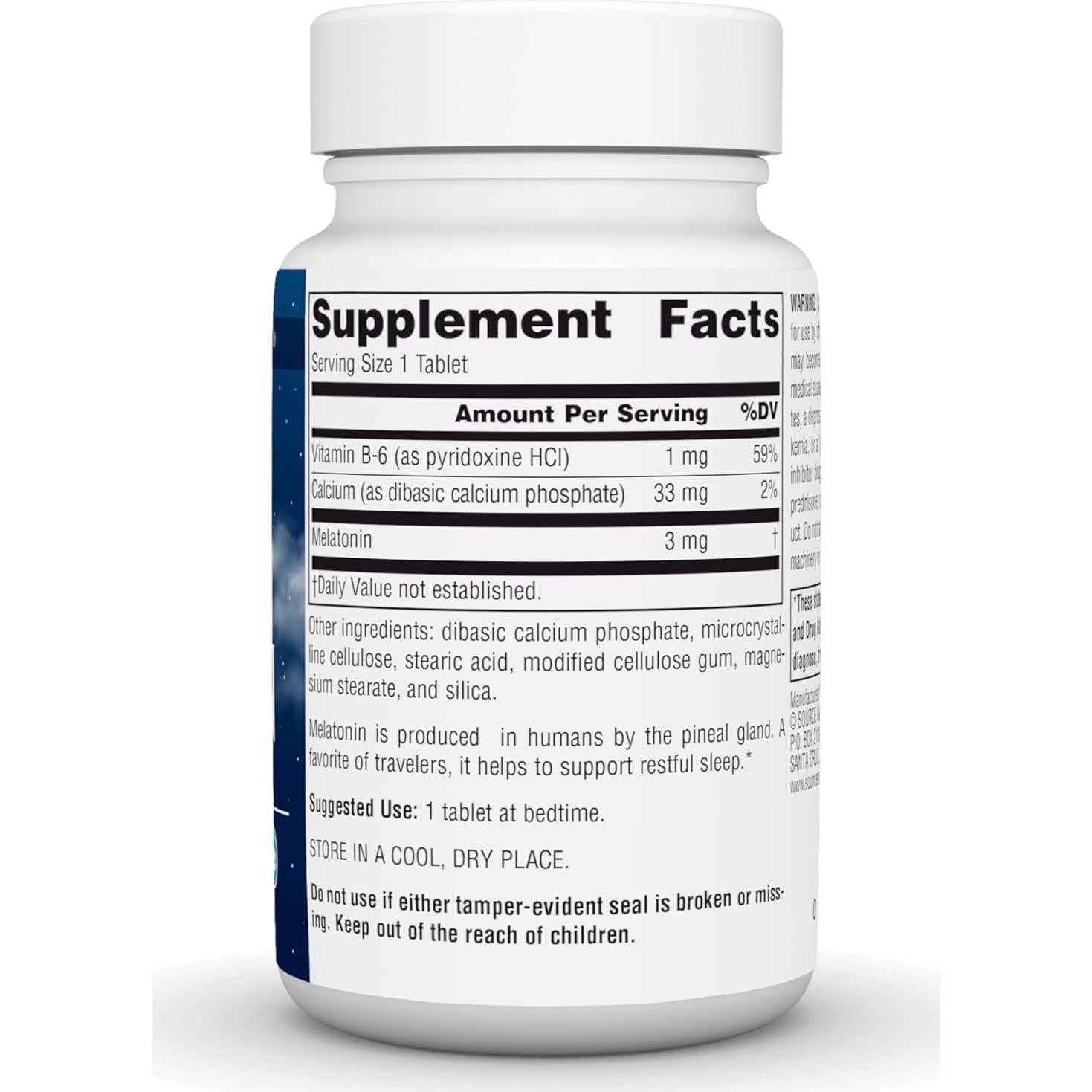 Melatonina 3 mg Source Naturals - 240 Tabletas para Sueño