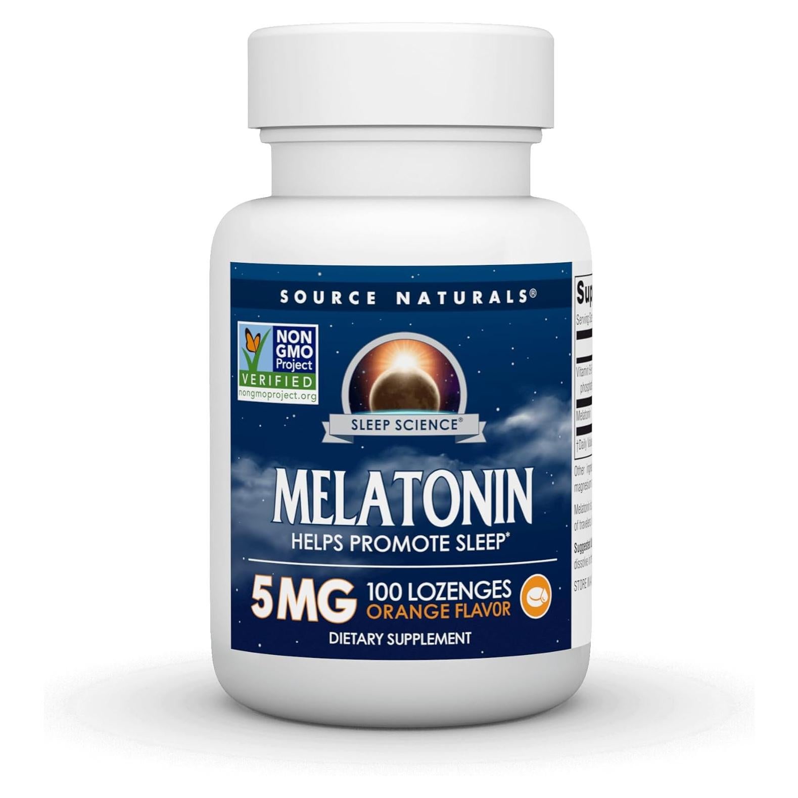 Melatonina 5 mg Source Naturals - 100 Pastillas Sabor Naranja