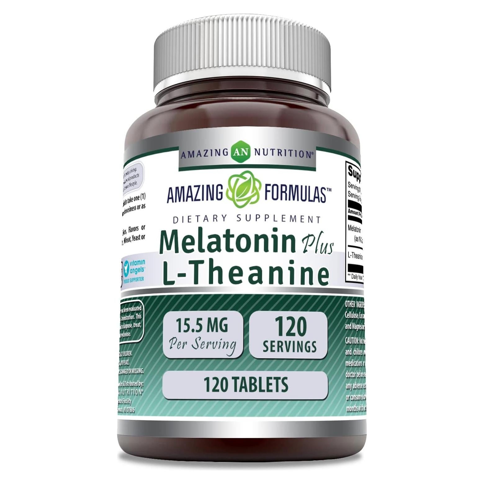 Suplemento de Melatonina Plus L-Theanine 120 Tabletas 15.5 mg