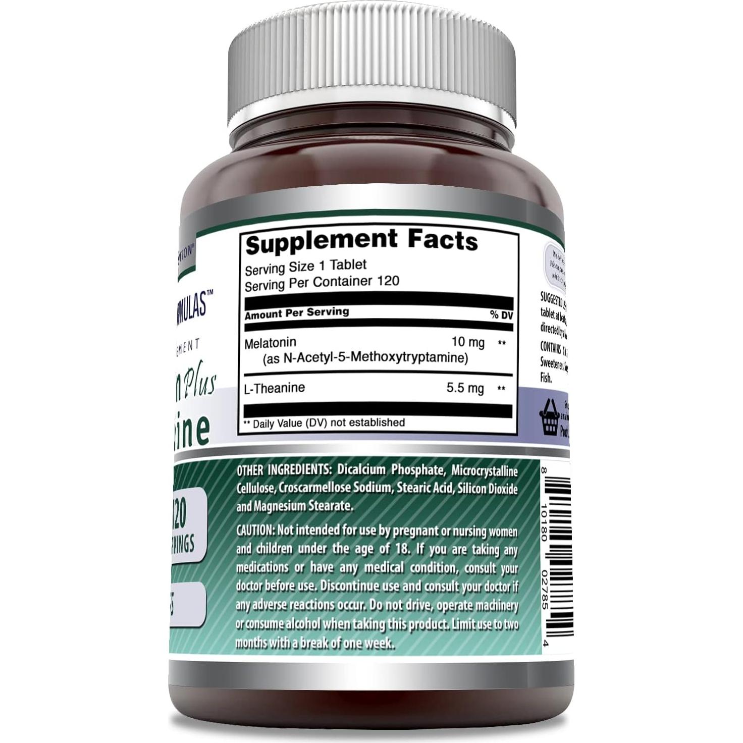 Suplemento de Melatonina Plus L-Theanine 120 Tabletas 15.5 mg