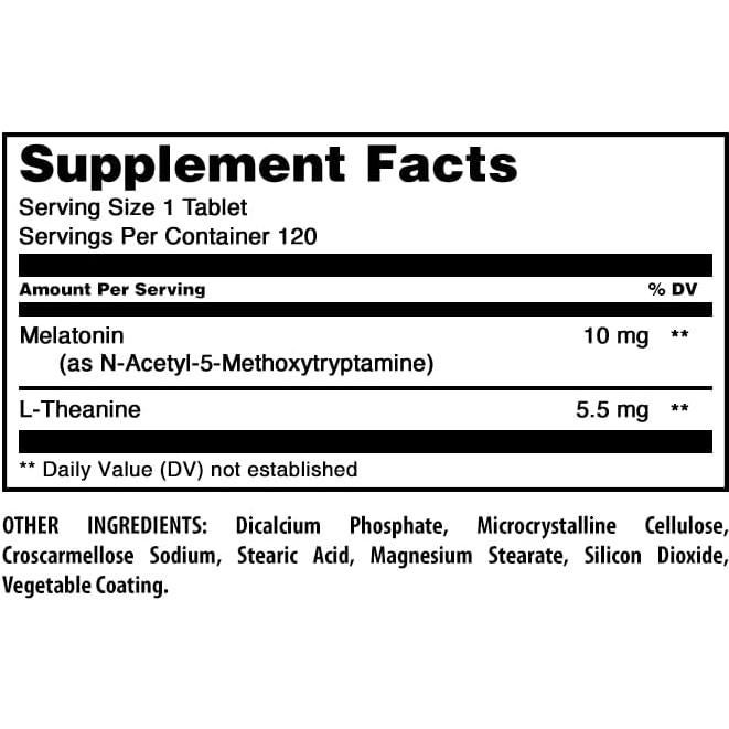 Suplemento de Melatonina Plus L-Theanine 120 Tabletas 15.5 mg