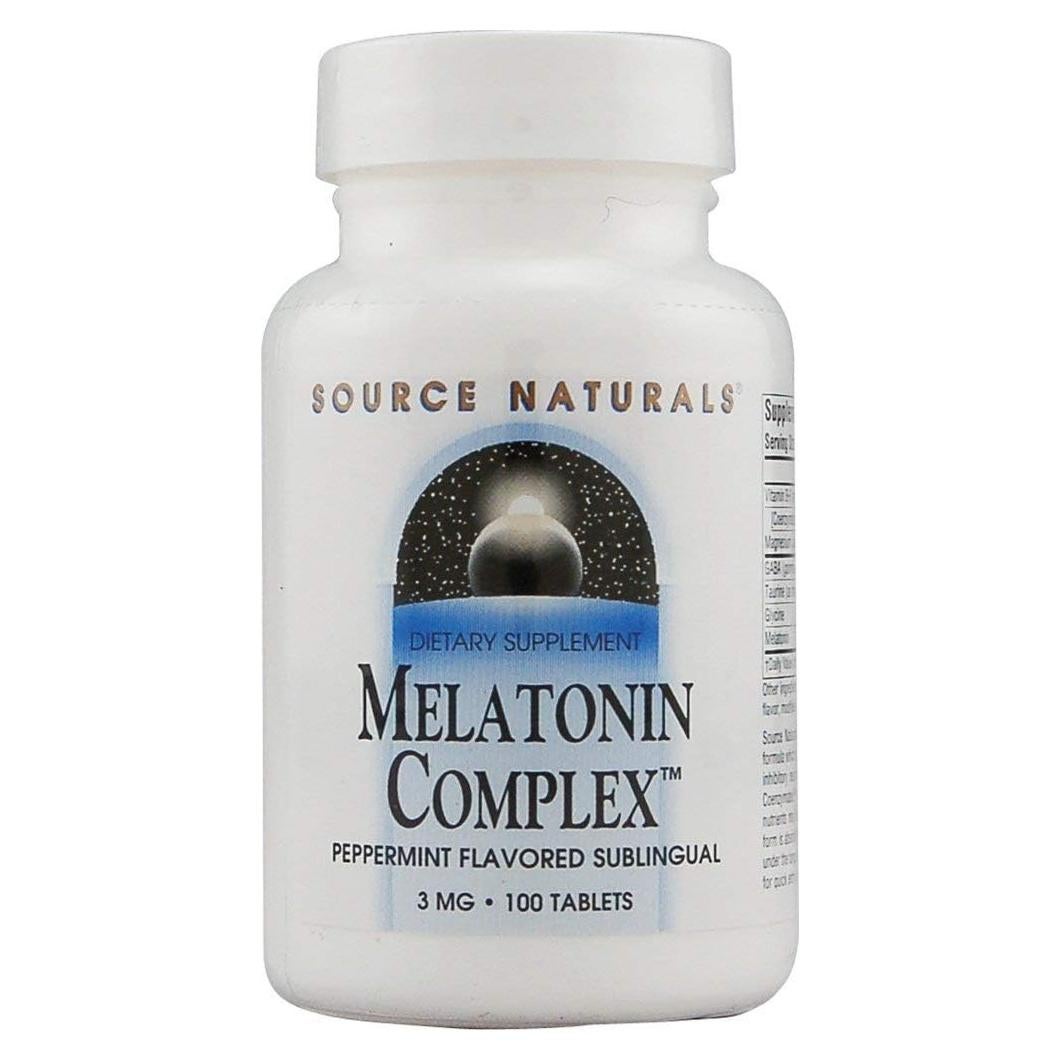 Melatonina Source Naturals 3 mg con GABA Sabor Menta - 100 Pastillas