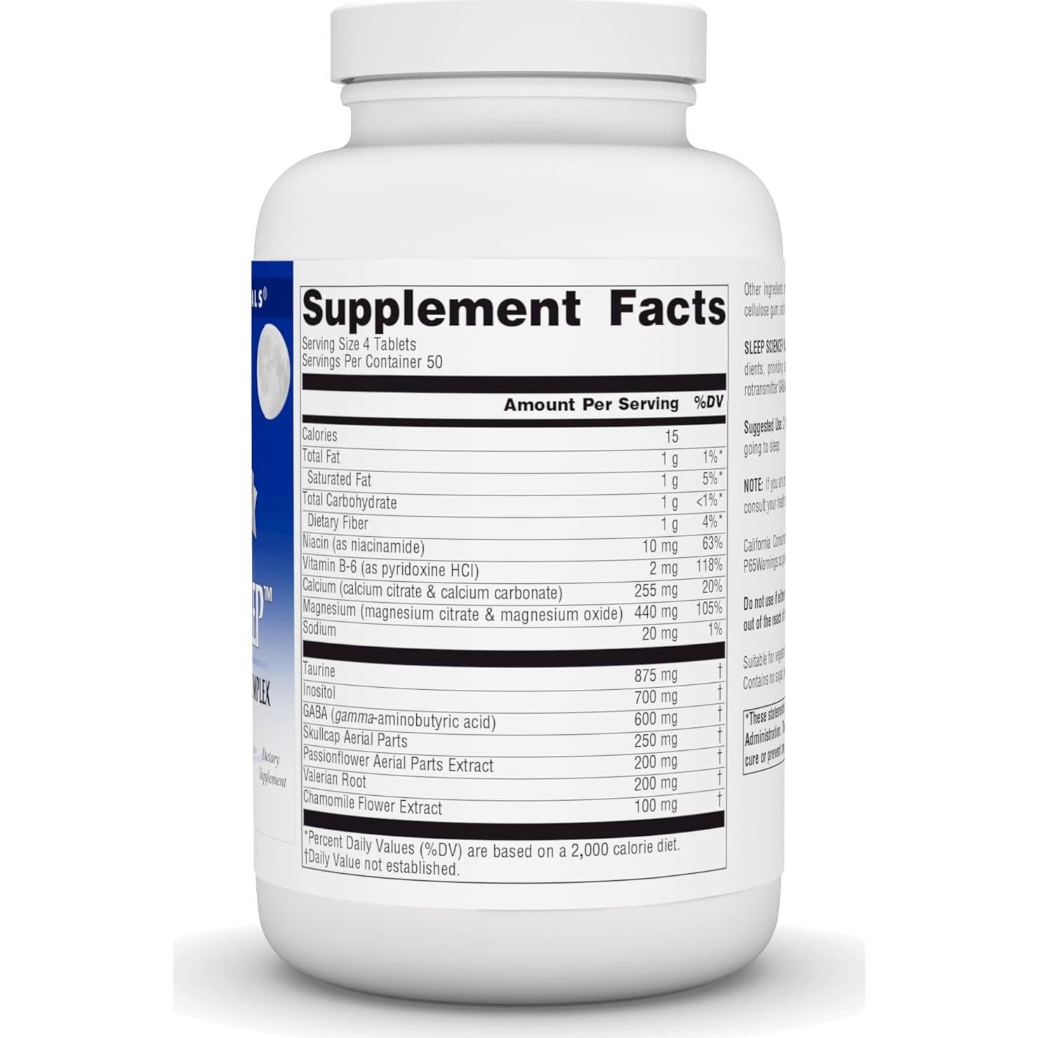 NutraSleep Source Naturals 200 Tabletas - Suplemento Relajante