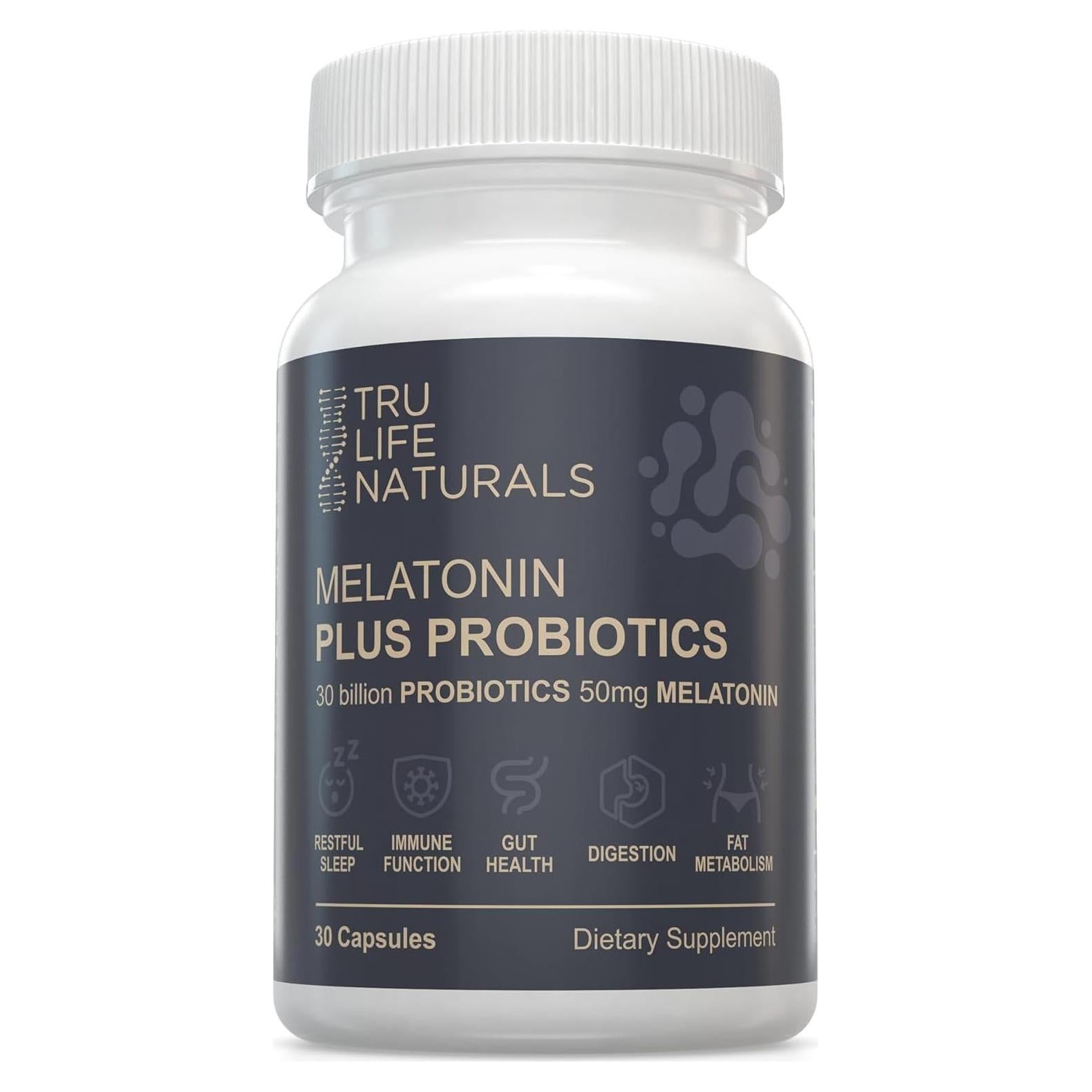 Melatonina 50mg + Probioticos 30 Bill CFU - Suplemento Nocturno