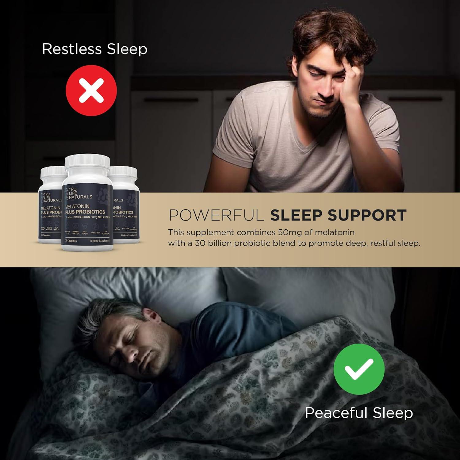 Melatonina 50mg + Probioticos 30 Bill CFU - Suplemento Nocturno