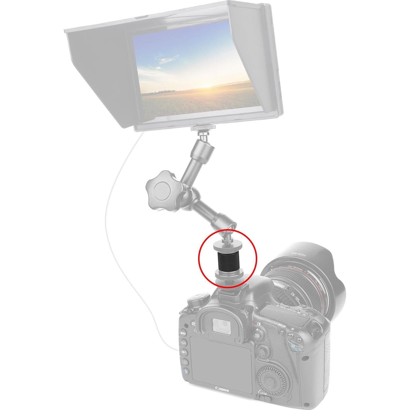 Brazo Mágico Articulado 28cm con Tuercas 1/4" para Cámara