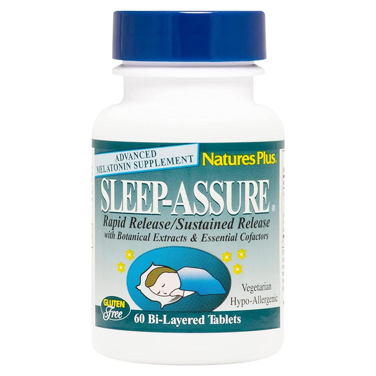 Melatonina 3 mg Natures Plus - 60 Tabletas Doble Capa con Manzanilla