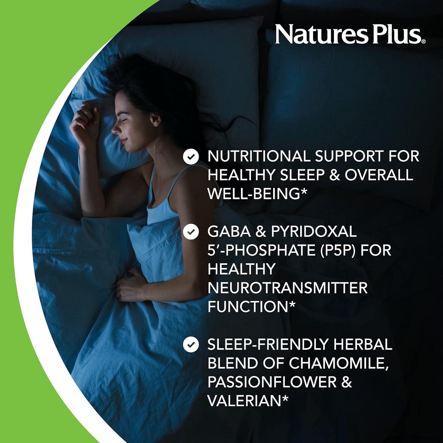 Melatonina 3 mg Natures Plus - 60 Tabletas Doble Capa con Manzanilla