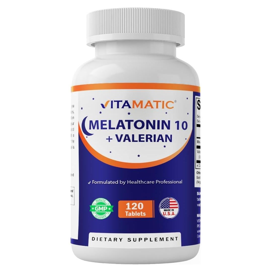 Vitamatic Melatonina 10mg con Valeriana 250mg 120 Tabletas