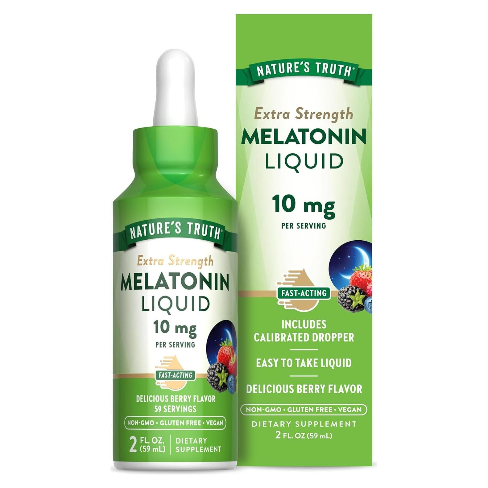 Melatonina Líquida 10 mg Verdad de la Naturaleza 59 ml Sabor Baya