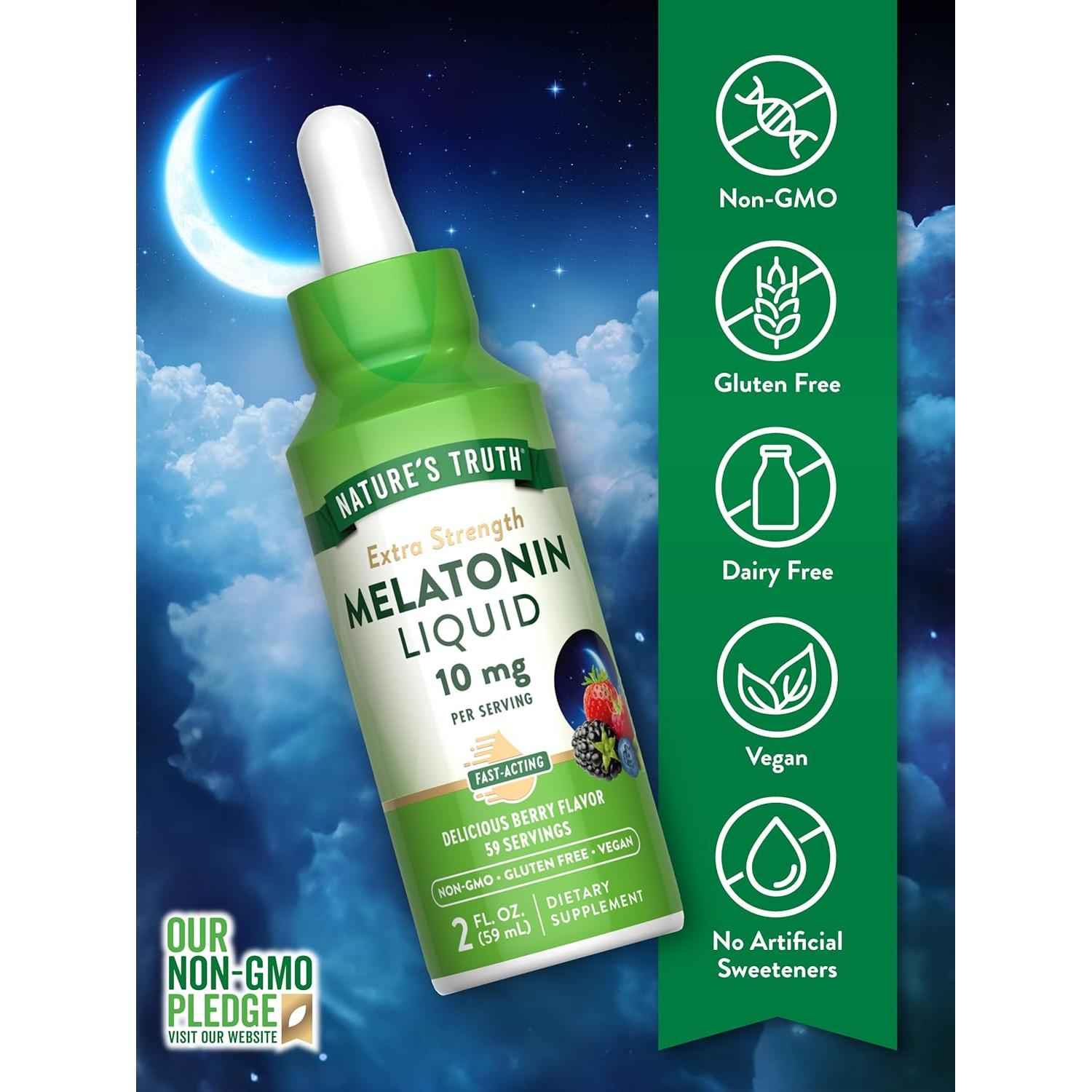 Melatonina Líquida 10 mg Verdad de la Naturaleza 59 ml Sabor Baya