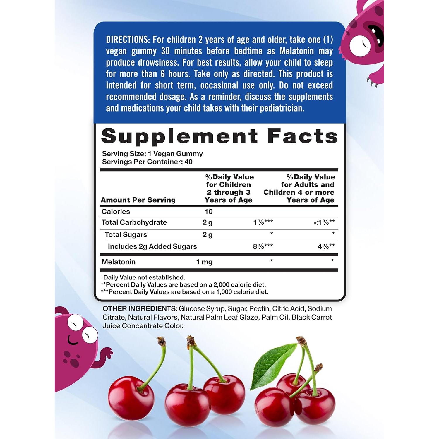 Gomitas de Melatonina para Niños Nature's Truth 1mg 40 Unidades