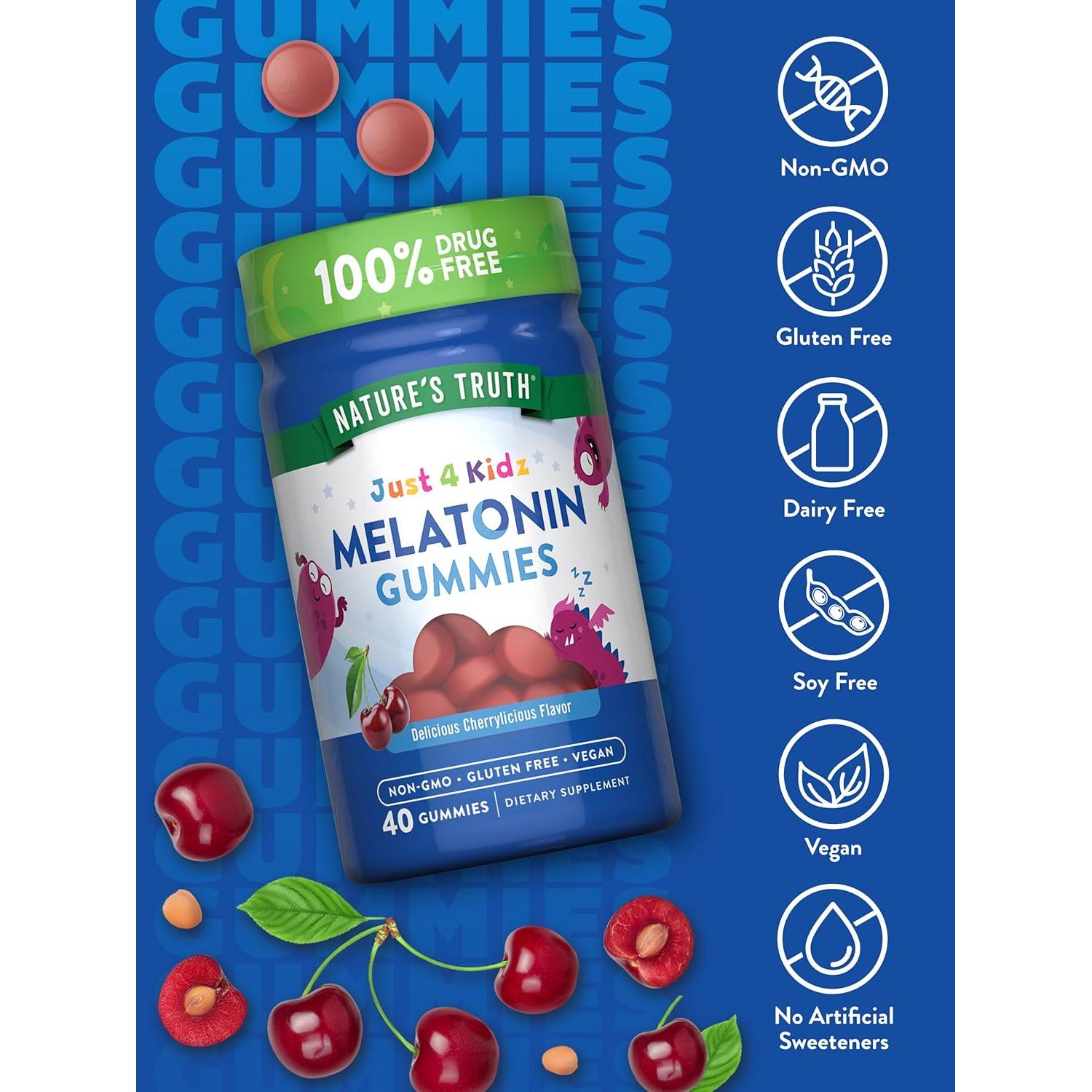 Gomitas de Melatonina para Niños Nature's Truth 1mg 40 Unidades