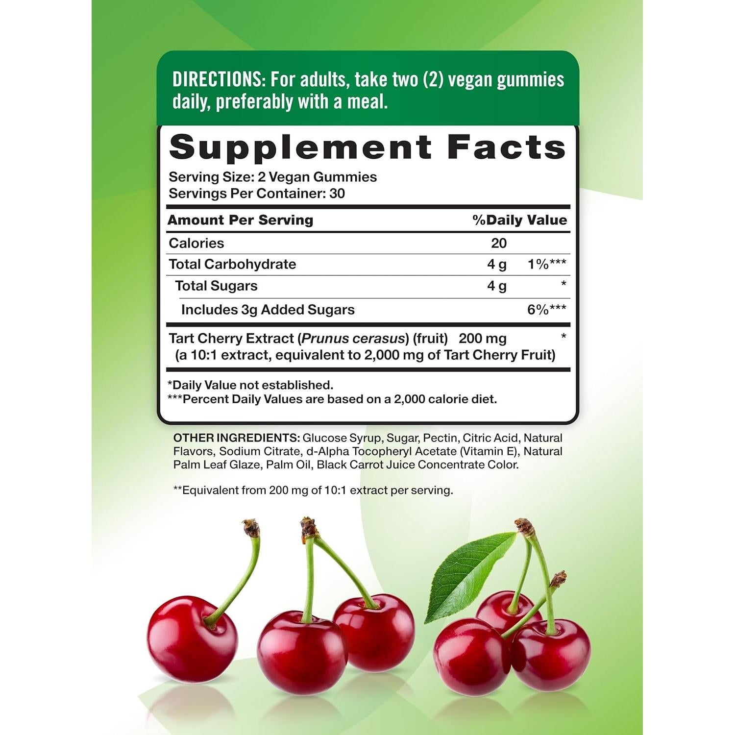 Gomitas de Cereza Ácida Nature's Truth 2000mg 60 Unidades Veganas