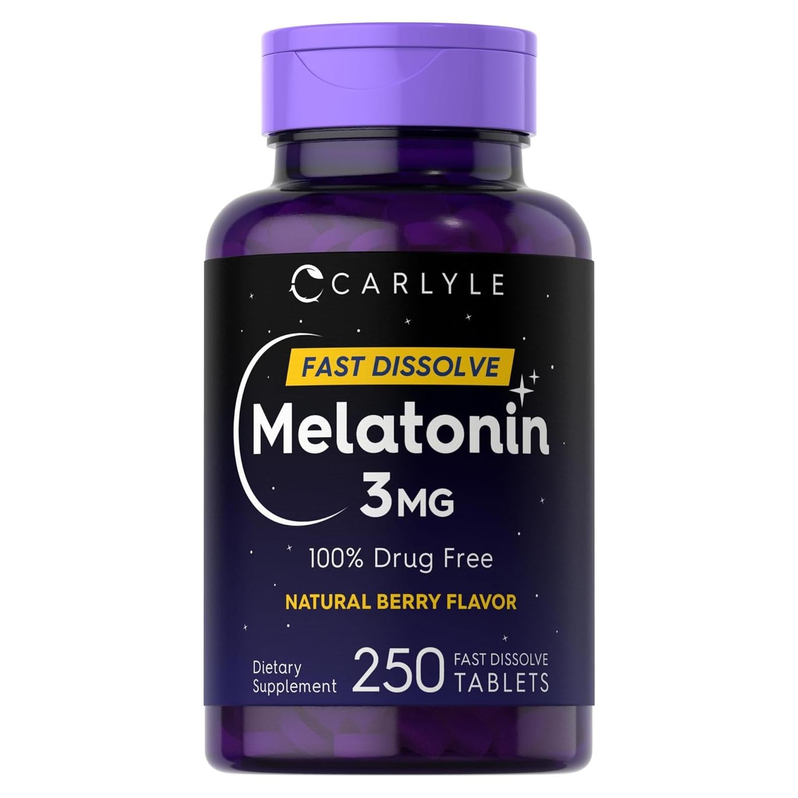Melatonina 3mg Carlyle Tabletas Rápidas Veganas 250 Conteo