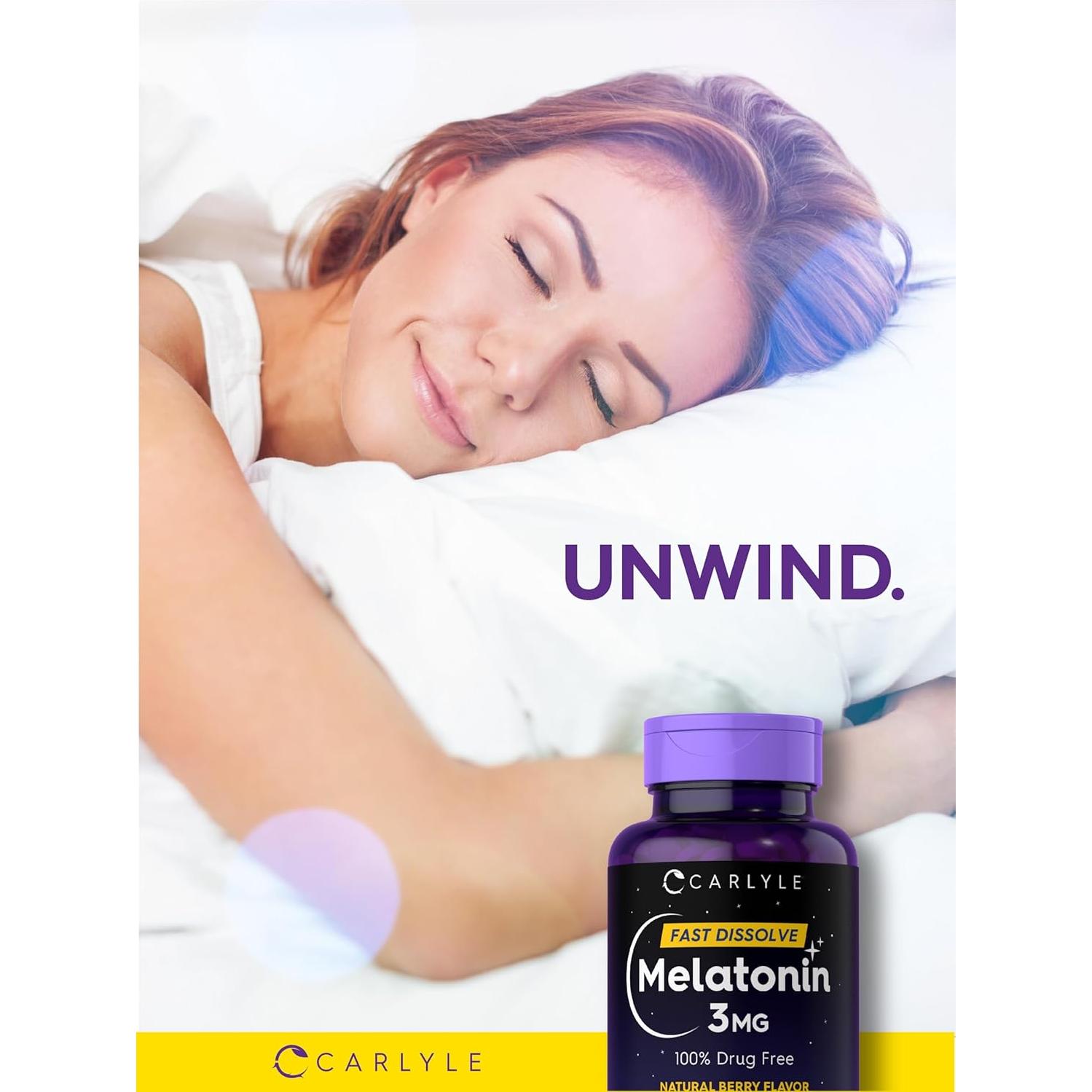 Melatonina 3mg Carlyle Tabletas Rápidas Veganas 250 Conteo