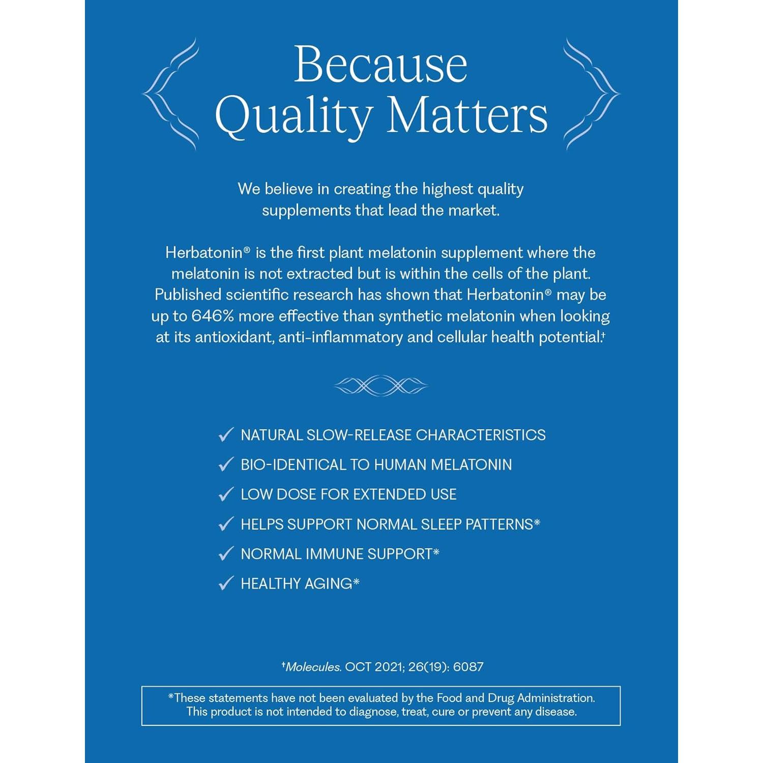 Herbatonin 0.3 mg - Suplemento Natural de Melatonina - 180 Cápsulas