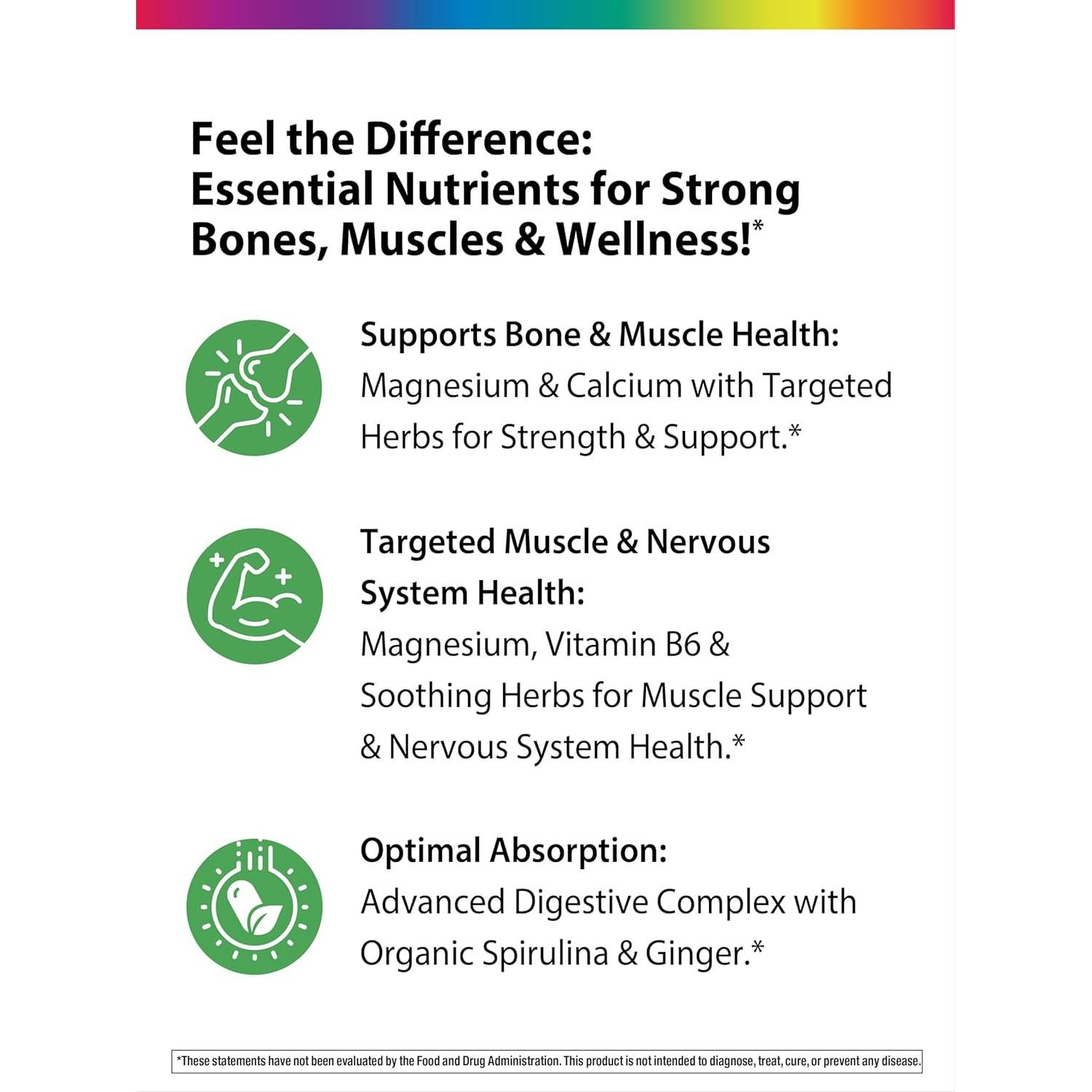 Tabletas de Magnesio y Calcio Rainbow Light 180 unidades