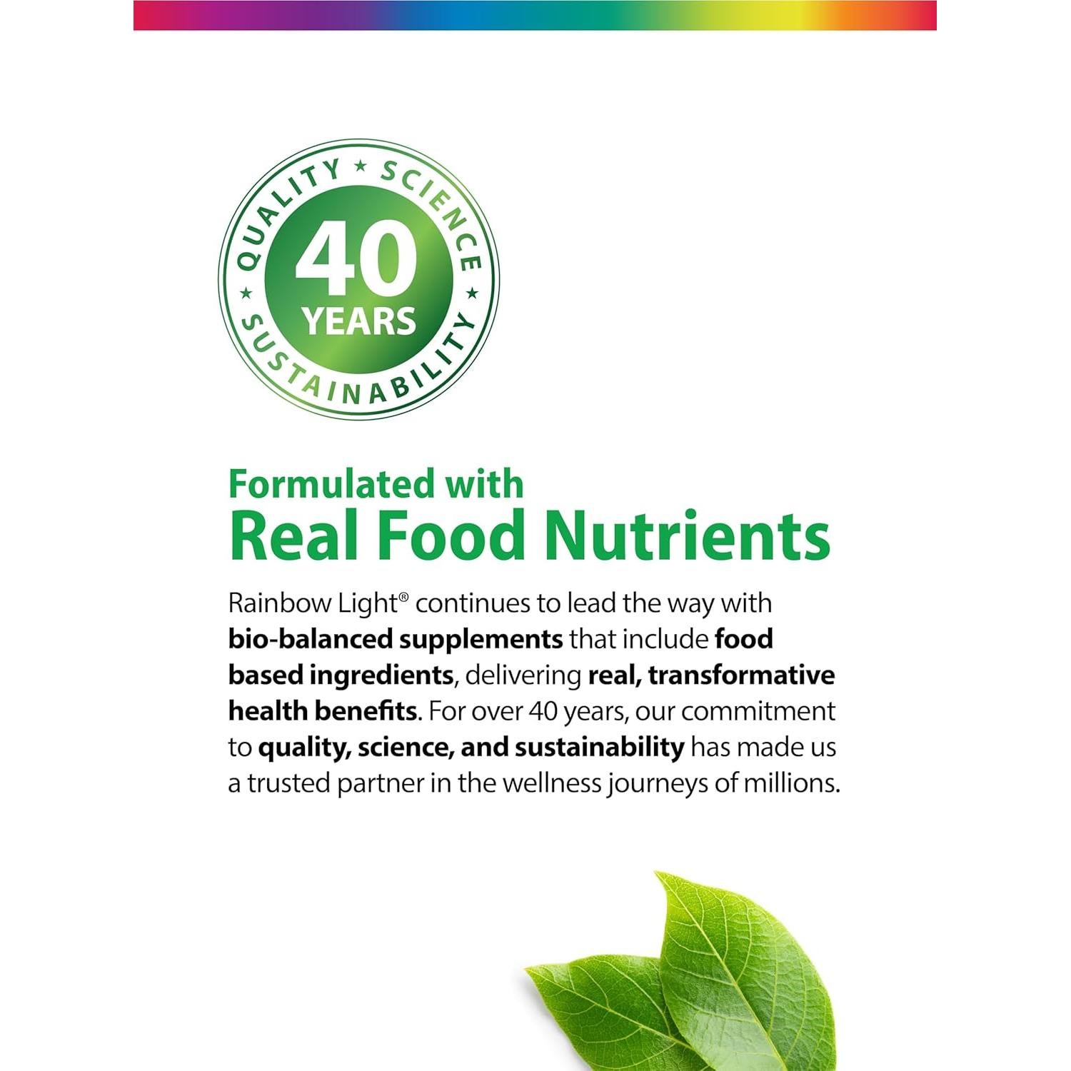 Tabletas de Magnesio y Calcio Rainbow Light 180 unidades