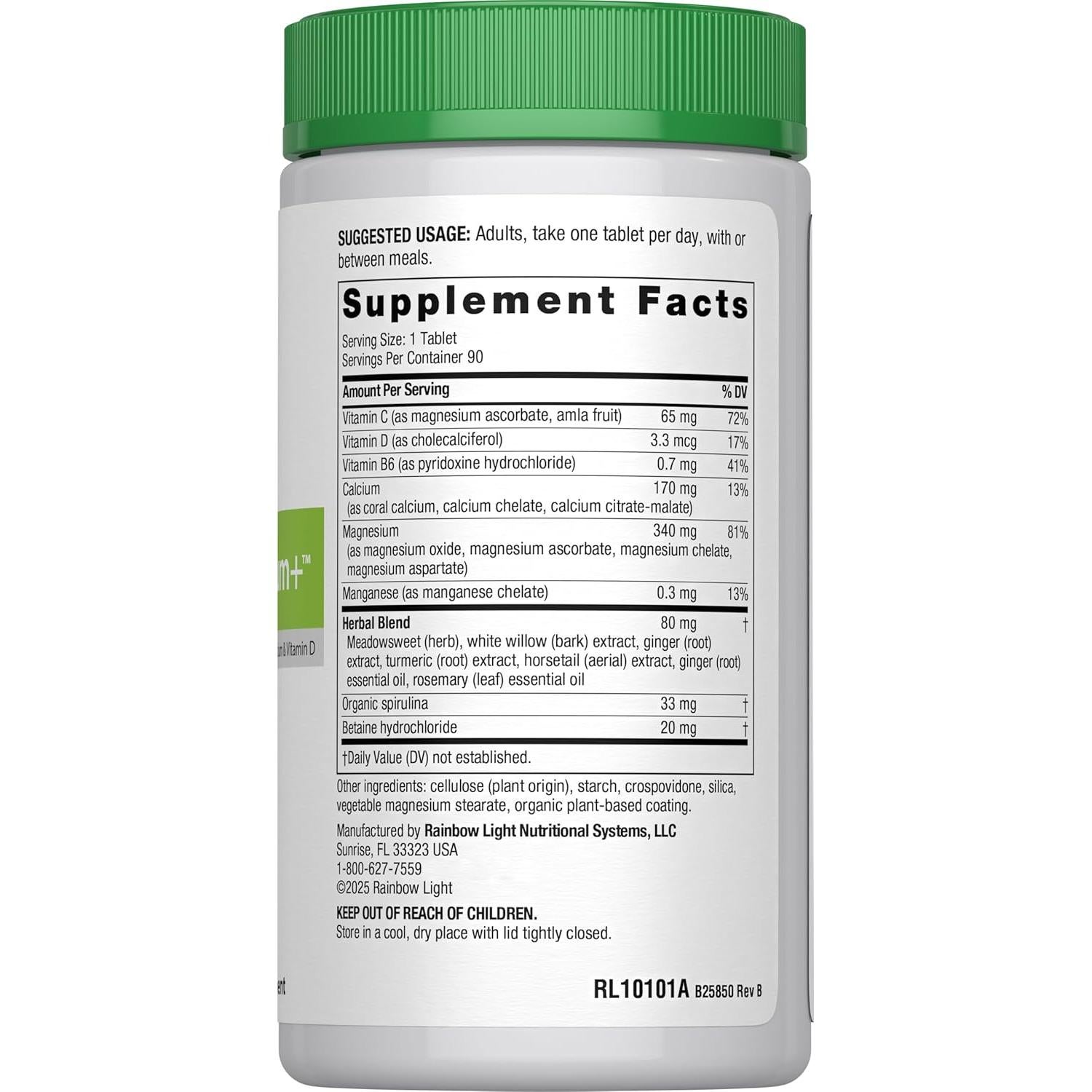 Suplemento de Magnesio y Calcio Luz Arcoíris 90 Cápsulas